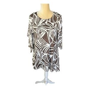 IC by Connie K Boxy Tunic Top Cold Shoulder Size Medium